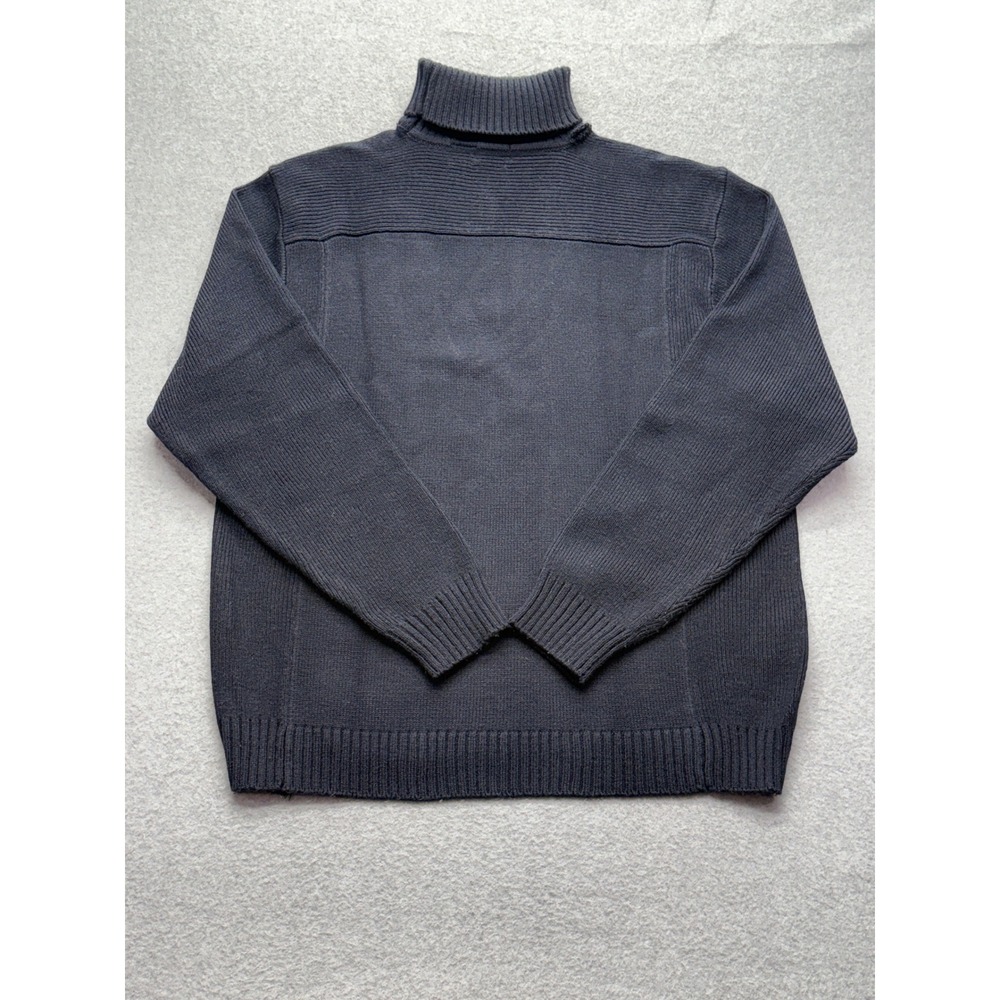 Gachu Mens XL Navy Blue Turtleneck Sweater Ribbed Knit Long Sleeve Acrylic